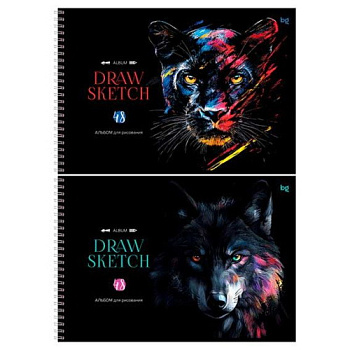 Альбом для рис.48л. BG спираль "Яркий чёрный" 08652 асс.