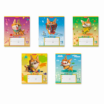 Тетрадь 12л. (клетка) EK "Корги" 51407