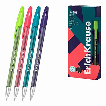 Ручка гелевая EK R-301 Gel Stick Reef 63137 чёрная,0,5мм