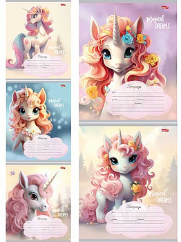 Тетрадь 12л. (клетка) Проф-Пресс Profit "Красивые единорожки" 12-8822 цв.мел.обл
