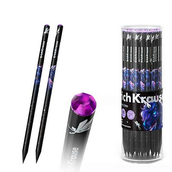 Карандаш ч/гр. EK "Black Unicorn" 62764 HB,кругл.