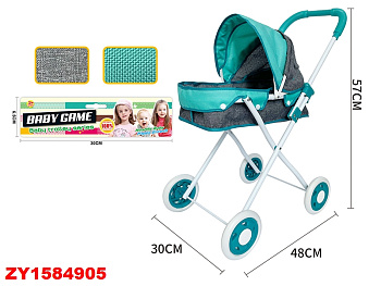 Коляска для куклы (люлька) метал. 918D-15 в пакете (57*48*30)
