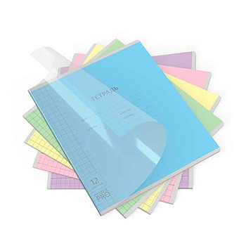 Тетрадь 12л. (кр.клетка) EK пластик.обл. "Классика CoverPrо ассорти" 60548