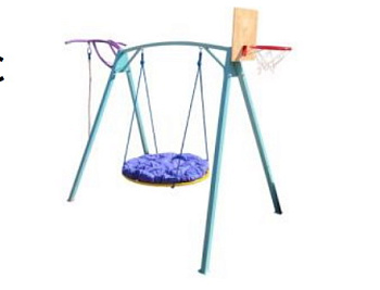 Детский спортивный комплекс (ДхВхШ:1,79х2,4(до щитка)х2,48м,) d-1,2м 17120700 (М