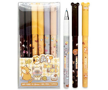 Ручка гелевая "Пиши-Стирай" INTELLIGENT "Котики" DK-209 синяя,0,38мм,игольч.,асс.