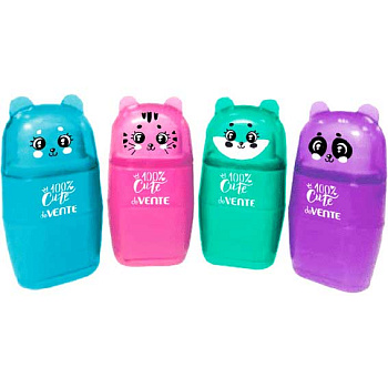 Точилка с контейнером 2отв. с ласт. deVENTE "100% Cute" 8031000 пластик.