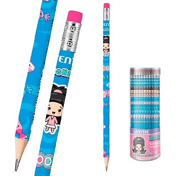 Карандаш ч/гр. с ласт. deVENTE "NicoNico:-)" 5032310 HB,2мм,трёхгр.голубой корп,