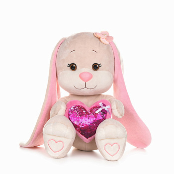 Зайка Лин (35см) с розовым сердцем JL-MRT-08202301-35