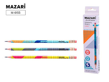 Карандаш ч/гр. пластик. с ласт. MAZARI "Таблица умножения" M-6155, HB