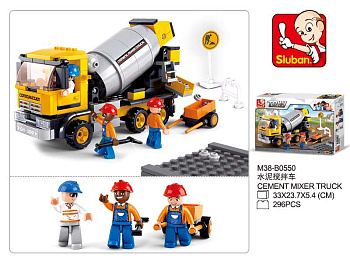 Мини-конструктор M38-B0550 Строительная техника Бетономешалка (248дет,3фиг) в/к