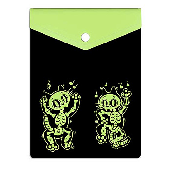 Папка-конверт на кнопке 158*114мм ФЕНИКС "Котоскелеты" 59386 пластик.