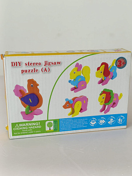 Игра-головоломка пазл из дерева, собери фигуру 3Д в/к H15031