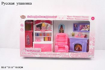 Мебель д/кукол 2289 "Уютный дом" гостиная на батар (RU)