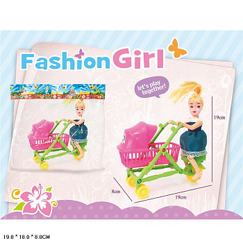 Кукла с коляской 857-70 (ездит) в пакете