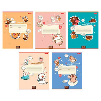 Тетрадь 12л. (клетка) ХАТ "Кофейные коты. Выпуск №2" скругл.углы,асс.