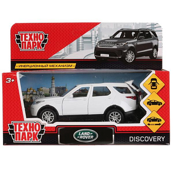 Машина Технопарк металл. Land Rover Discovery белый (12см) дв,инер,в/к DISCOVERY-WT