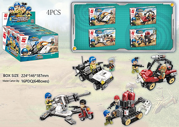 Мини-конструктор 3210Q Военная техника (4шт/шоубокс) Цена за шт 