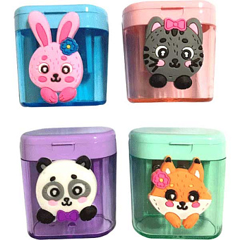 Точилка с контейнером 2отв. deVENTE "100% Cute" 8031103 пластик.