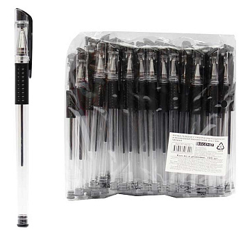 Ручка гелевая Legend черная,d=0,7мм,прозр.корп.,резин.манжет РГ-0654