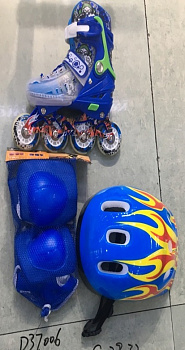 Ролики PU свет колес с защитной экипировкой размер M (34-38) D37006