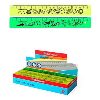 Линейка 20см EK "Scooter Master" 57857 пластик,асс. 57857