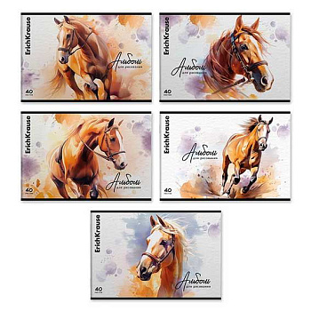 Альбом для рисования 40л. EK "Wild Mane" 63450 на скобе, твин-лак