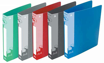 Папка 2 кольца Бюрократ А4 0,8мм 816510 (0812/2R) 40мм внутр. и торц. карм. сини