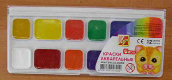 Краски 12цв. ЛУЧ "Zoo" 19С 1249-08 аквар.,б/к,пл./уп.