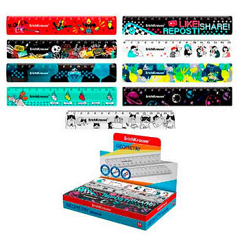 Линейка 15см EK "Для мальчиков" 59653 пластик,асс.