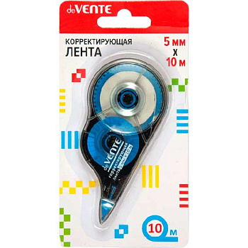 Коррект. лента deVENTE 5мм*10м 4062107 чёрно-син.п/прозр.корп.,фрон.аппл.,карт.б