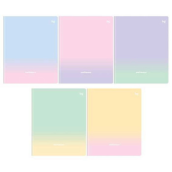 Тетрадь 80л. (клетка) BG "Дыхание цвета" 57660 soft-touch лам.,асс.