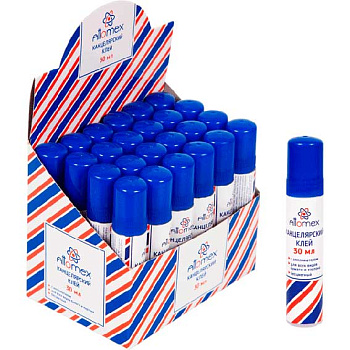 Клей канцелярский 30мл ATTOMEX 4040010 в пластик.бутылочке с апплик.