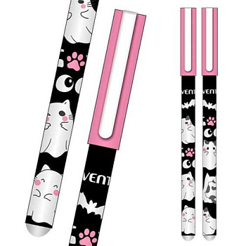 Ручка гелевая "Пиши-Стирай" deVENTE "Ghost Meow" 5051518 синяя,0,5мм,с ласт.,асс