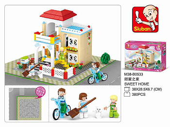 Мини-конструктор M38-B0533 Розовая мечта Загородный дом (380дет,4фиг) в/к