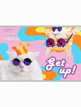 Альбом для рис. 20л. Проф-Пресс Котики-модники 20-2181 обл-офс,бл-офс.