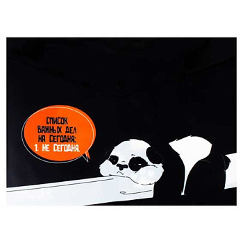 Папка-конверт на кнопке А4 КОКОС "Панда" 251307 непрозр.с рис.,пластик,150мкм 