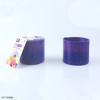 Пружинка-радуга 6,5см QX102 однотон с блестками в сетке