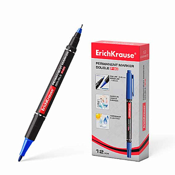 Маркер перм. EK P-80 "Double" 48184 двусторн.,синий