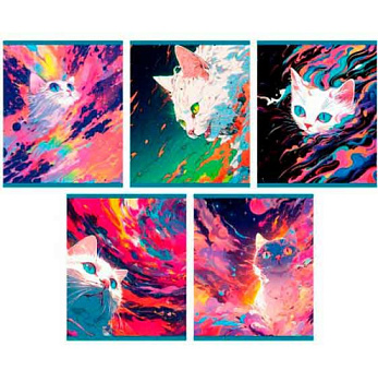 Тетрадь 96л. (клетка) ЭКСМО "Небесные коты" ТБ969142 выб.лак,мел.карт.,блёстки