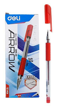 Ручка шар. DELI "Arrow" EQ01540 (1113790) 0,5мм, красная