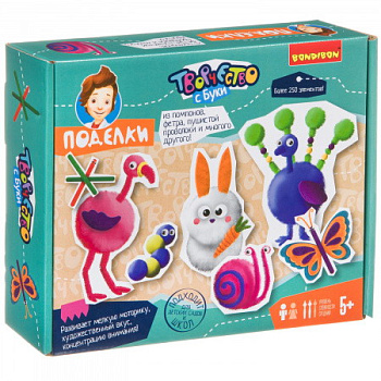 Bondibon Набор д/творчества Поделки из помпонов, фетра, пушистой проволоки ВВ396