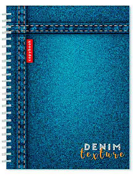 Тетрадь 96л. (клетка) АППЛИКА спираль "Джинсовка" С0262-102 сплошн. уф-лак