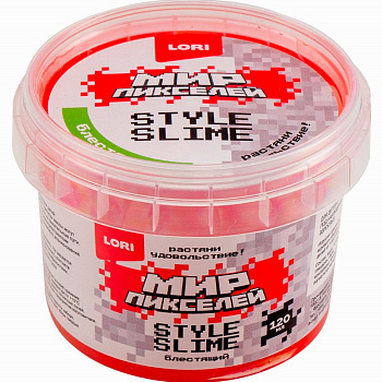 Слайм Мир Пикселей Блестящий красный с ароматом клубники (120мл) Сли-003 (Колори