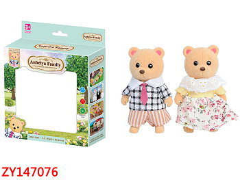 Набор зверей "Счастливая семья" 012-02C (мишки 2шт) в/к