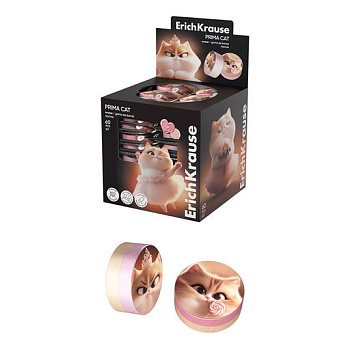 Ластик EK "Prima Cat" 65585 кругл.,25*25*10мм,Эко-ПВХ,асс.