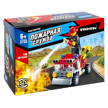 Bondibon Конструктор Пожарная Служба Машина (100дет) ВВ5733