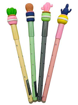 Ручка гелевая "Пиши-Стирай" CENTRUM "Кактусы" 73436 синяя,пиш.уз.0,5мм,линия 0,3