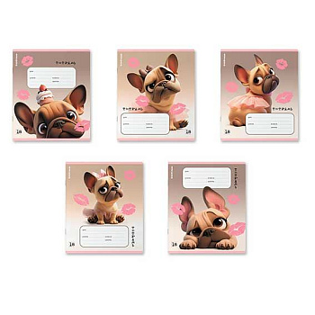 Тетрадь 18л. (клетка) EK "Frenchie" 64834 выб.уф-лак,асс.