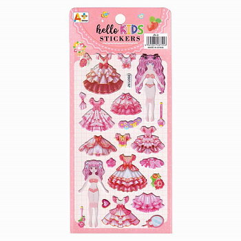 Наклейка декоративная 10*22 Одень куклу Р22072-2 Ткн1001-1