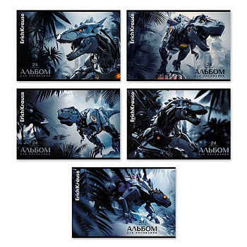 Альбом для рис.24л. EK "Techno Dino" 63448 на скобе,асс.